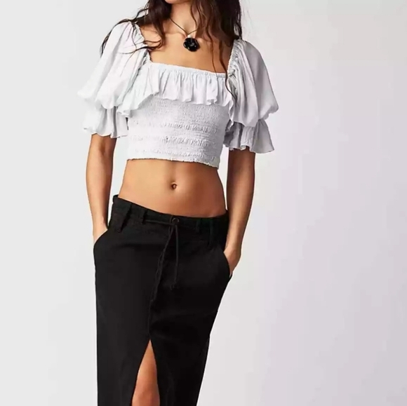 NWT Jen's Pirate Booty Free People Collab Bethany Puff Sleeve Blouse XS - Picture 3 of 11